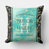 Elegant 11. Hochzeitstag in Türkis Kissen (Vorderseite)