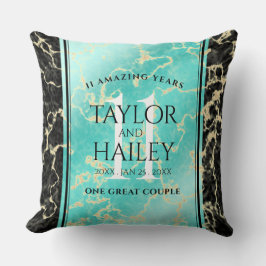 Elegant 11. Hochzeitstag in Türkis Kissen