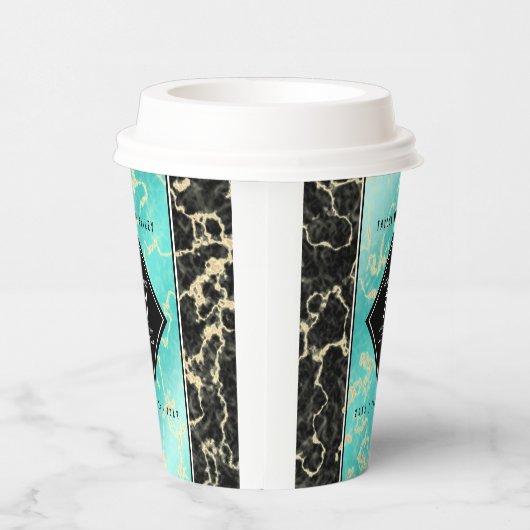 Elegant 11. Hochzeitstag in Türkis Pappbecher (Rechts)