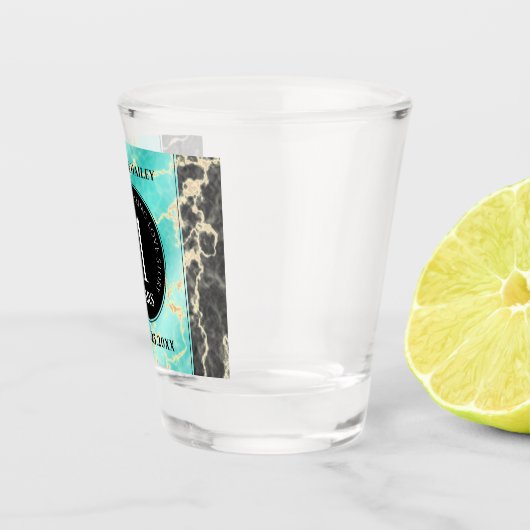 Elegant 11. Hochzeitstag in Türkis Schnapsglas (Rechts)