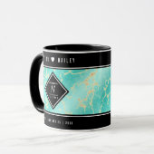 Elegant 11. Hochzeitstag in Türkis Tasse (Vorderseite Links)