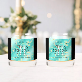 Elegant 11. Hochzeitstag in Türkis Whiskyglas