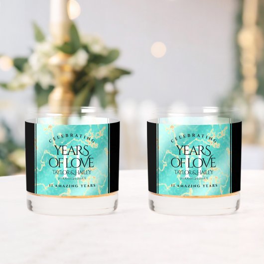 Elegant 11. Hochzeitstag in Türkis Whiskyglas (Insitu (Hochzeit))