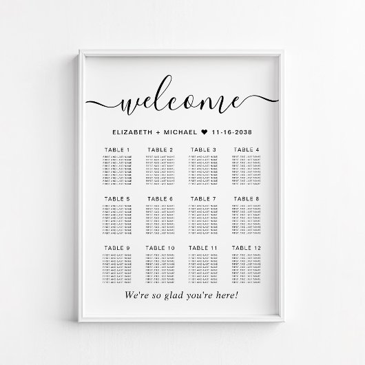 Elegant 12 Tabelle Hochzeitssatteldiagramm Poster