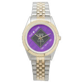 Elegant 12th Silk Wedding Anniversary Celebration Armbanduhr (Vorderseite)