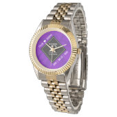 Elegant 12th Silk Wedding Anniversary Celebration Armbanduhr (Schrägansicht)