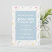 Elegant 13. Geburtstagseinladungen Floral Boho Chi Einladung (Stehend Vorderseite)
