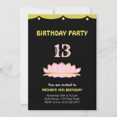 Elegant 13. Geburtstagsparty Einladung (Vorderseite)