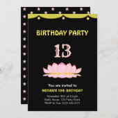 Elegant 13. Geburtstagsparty Einladung (Vorne/Hinten)