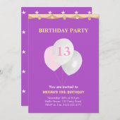 Elegant 13. Geburtstagsparty Einladung (Vorne/Hinten)