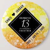 Elegant 13. Hochzeitstag in der Stadt Button (Vorderseite)