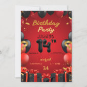 Elegant 14. Geburtstag Einladung (Vorderseite)