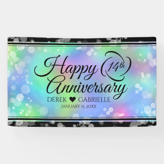 Elegant 14. Opal Hochzeitstag Banner (Horizontal)