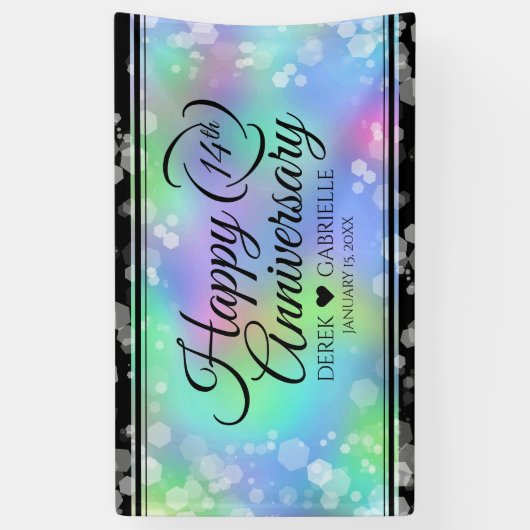 Elegant 14. Opal Hochzeitstag Banner (Vertikal)