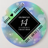 Elegant 14. Opal Hochzeitstag Button (Vorderseite)