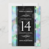 Elegant 14. Opal Hochzeitstag Einladung (Vorderseite)