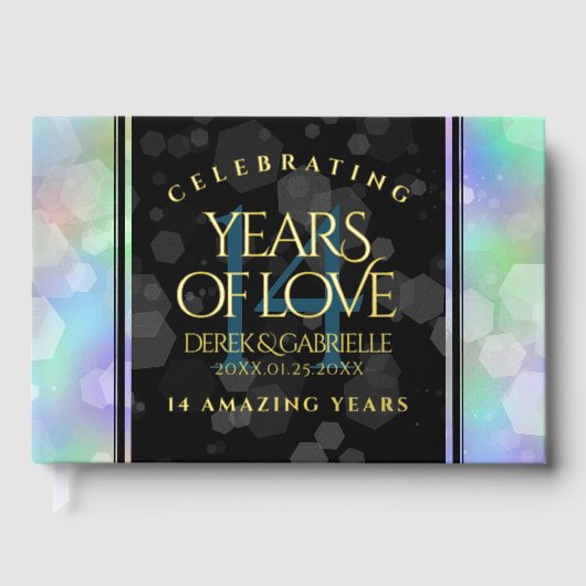 Elegant 14. Opal Hochzeitstag Gästebuch (Vorderseite)