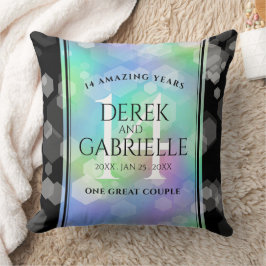 Elegant 14. Opal Hochzeitstag Kissen