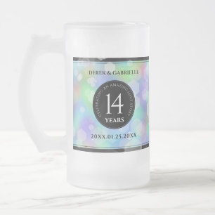 Elegant 14. Opal Hochzeitstag Mattglas Bierglas