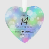 Elegant 14. Opal Hochzeitstag Ornament (Vorderseite)