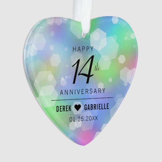 Elegant 14. Opal Hochzeitstag Ornament (Vorderseite)