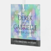 Elegant 14. Opal Hochzeitstag Ornament Aus Glas (Vorderseite links)