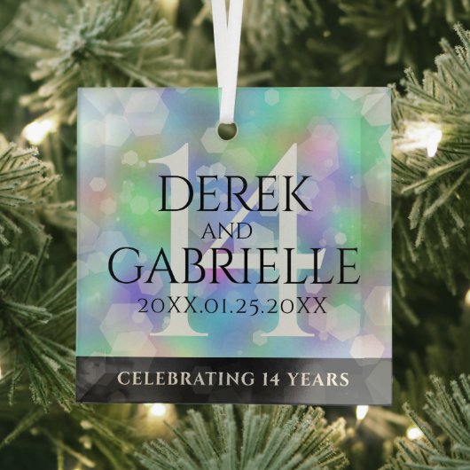 Elegant 14. Opal Hochzeitstag Ornament Aus Glas (Insitu)