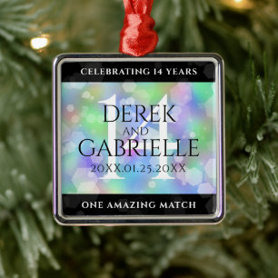 Elegant 14. Opal Hochzeitstag Ornament Aus Metall