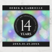 Elegant 14. Opal Hochzeitstag Schaumweinetikett (Einzelnes Label)