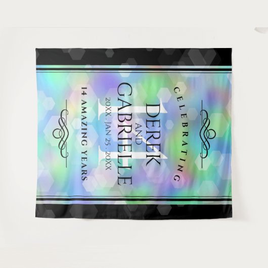 Elegant 14. Opal Hochzeitstag Wandteppich (Vorderseite (Horizontal))