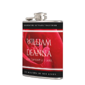 Elegant 15. 26. 36. Rose Hochzeit Jahrestag Flachmann (Links)