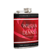 Elegant 15. 26. 36. Rose Hochzeit Jahrestag Flachmann (Rechts)