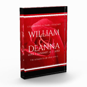 Elegant 15. 26. 36. Rose Hochzeit Jahrestag Fotoblock