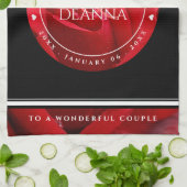 Elegant 15. 26. 36. Rose Hochzeit Jahrestag Geschirrtuch (Gefaltet)