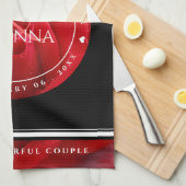 Elegant 15. 26. 36. Rose Hochzeit Jahrestag Geschirrtuch (Viertel Falte)