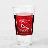 Elegant 15. 26. 36. Rose Hochzeit Jahrestag Glas (Vorderseite)