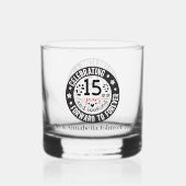 Elegant 15. Jubiläum Namen Datum hinzufügen Whiskyglas (Rückseite)