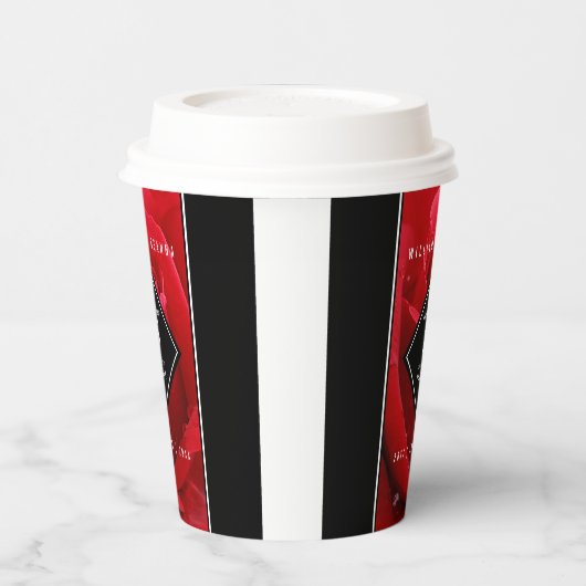 Elegant 15. Rose Hochzeitstag Pappbecher (Links)