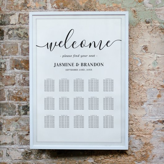 Elegant 15 Tabelle Hochzeitssatteldiagramm Poster