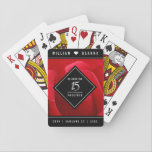 Elegant 15th Rose Wedding Anniversary Celebration Spielkarten<br><div class="desc">Celebrate the 15th rose wedding anniversary with these stylish playing cards! Elegant white lettering on a romantic red rose background add a memorable touch for this special occasion and milestone. Personalize with the couple's names and years of marriage.

Design © W.H. Sim. See more at zazzle.com/expressionsoccasions</div>