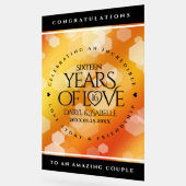 Elegant 16. Hochzeitstag des Goldenen Topaz Acrylschild (Winkel)