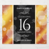 Elegant 16. Hochzeitstag des Goldenen Topaz Alkoholflaschenetikett (Einzelnes Label)