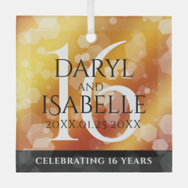 Elegant 16. Hochzeitstag des Goldenen Topaz Ornament Aus Glas