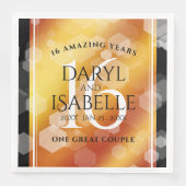 Elegant 16th Golden Topaz Wedding Anniversary Serviette (Vorderseite)