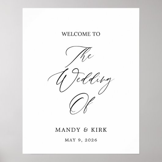 Elegant 16x20 Welcome Wedding Sign | Personalized  Poster (Vorne)