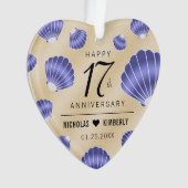 Elegant 17th Shells Beach Sand Wedding Anniversary Ornament (Vorderseite)