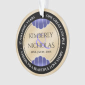 Elegant 17th Shells Beach Sand Wedding Anniversary Ornament (Vorderseite)