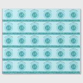 Elegant 18. Geburtstag Aquamarin Blue Glitzer & St Geschenkpapier (Flach)