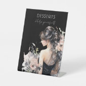 Elegant 18. Geburtstag Dessert Table Pedestal Sign Sockelschild (Vorderseite)