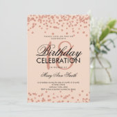 Elegant 18. Geburtstag Rose Gold Glitzer Confetti Einladung (Stehend Vorderseite)